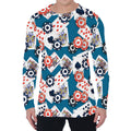 Casino Poker Pattern Print Men's Long Sleeve T-Shirt