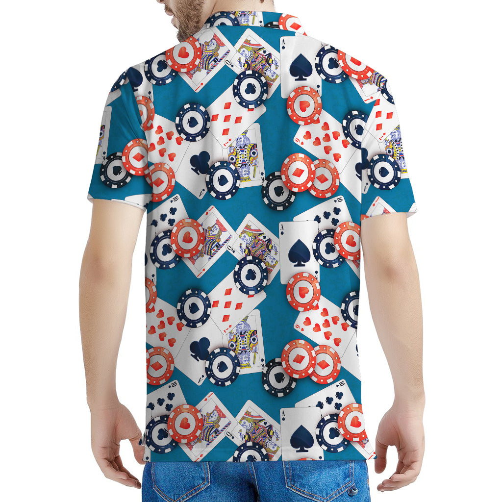 Casino Poker Pattern Print Men's Polo Shirt