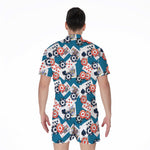 Casino Poker Pattern Print Men's Rompers