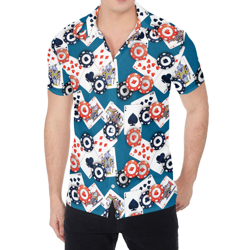 Casino Poker Pattern Print Men's Shirt