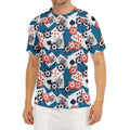 Casino Poker Pattern Print Men's Short Sleeve Rash Guard