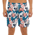 Casino Poker Pattern Print Men's Split Running Shorts