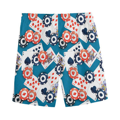 Casino Poker Pattern Print Men's Sports Shorts