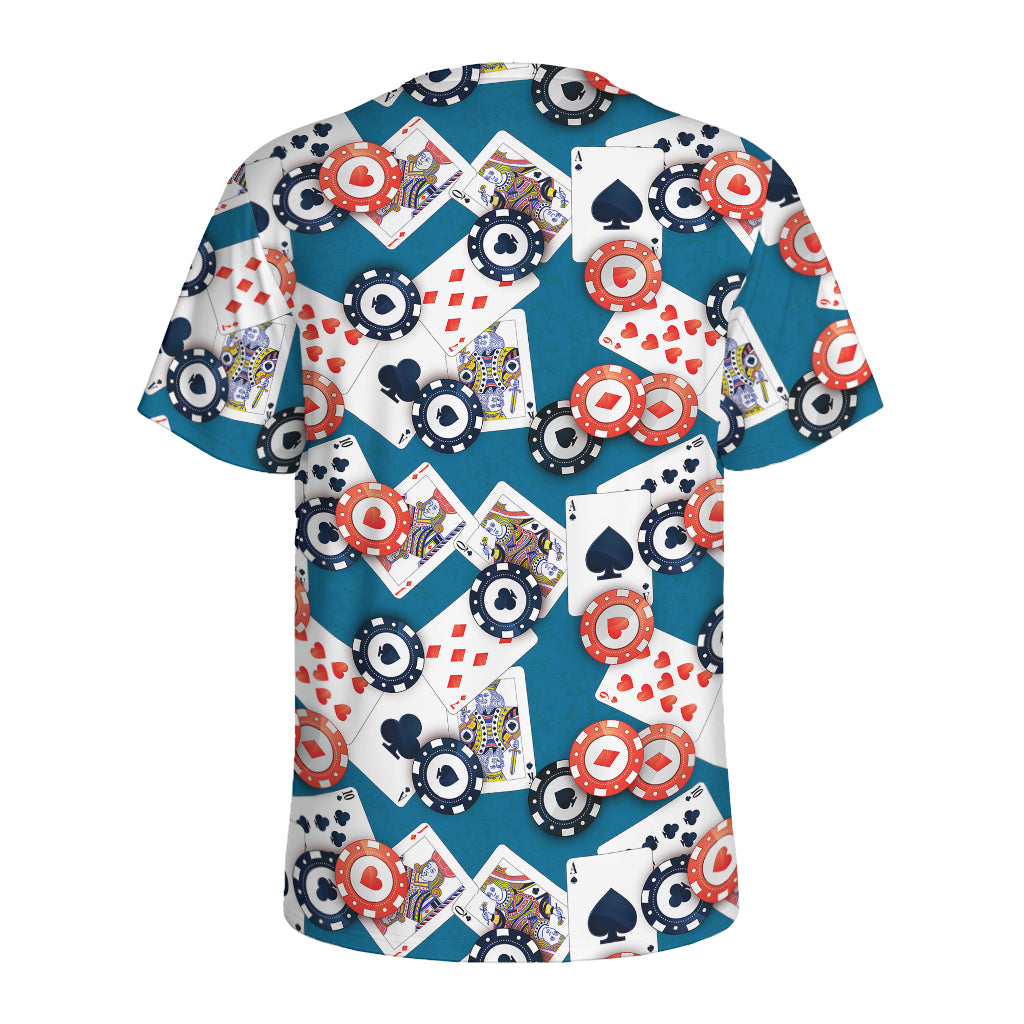 Casino Poker Pattern Print Men's Sports T-Shirt