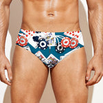 Casino Poker Pattern Print Men's Swim Briefs