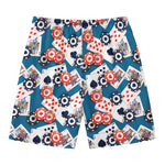 Casino Poker Pattern Print Men's Swim Trunks