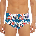 Casino Poker Pattern Print Men's Triangle Swim Briefs