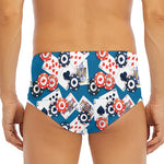 Casino Poker Pattern Print Men's Triangle Swim Briefs