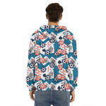 Casino Poker Pattern Print Men's Velvet Pullover Hoodie