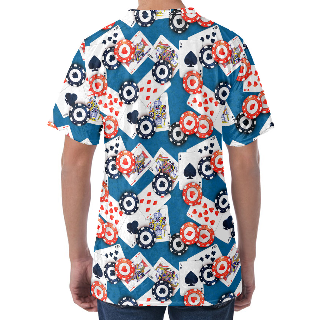 Casino Poker Pattern Print Men's Velvet T-Shirt