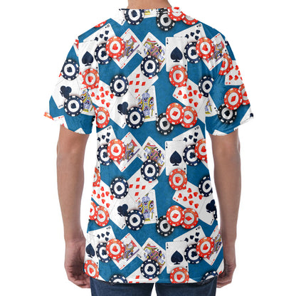 Casino Poker Pattern Print Men's Velvet T-Shirt