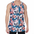 Casino Poker Pattern Print Men's Velvet Tank Top