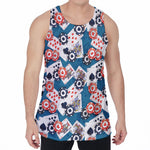 Casino Poker Pattern Print Men's Velvet Tank Top