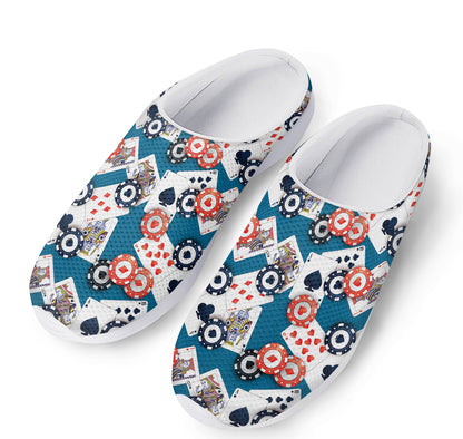 Casino Poker Pattern Print Mesh Casual Shoes