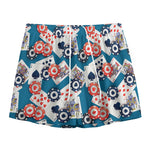Casino Poker Pattern Print Mesh Shorts