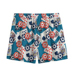 Casino Poker Pattern Print Mesh Shorts