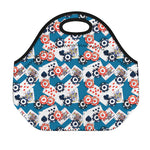 Casino Poker Pattern Print Neoprene Lunch Bag