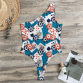 Casino Poker Pattern Print One Shoulder Bodysuit