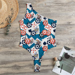 Casino Poker Pattern Print One Shoulder Bodysuit