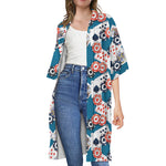 Casino Poker Pattern Print Open Front Beach Cover Up