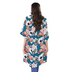 Casino Poker Pattern Print Open Front Beach Cover Up