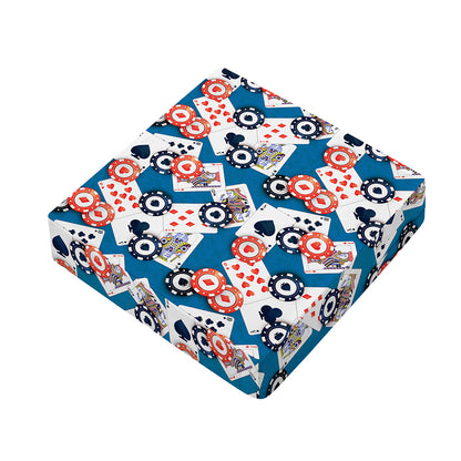 Casino Poker Pattern Print Outdoor Seat Cushion Cover