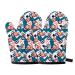 Casino Poker Pattern Print Oven Mitts