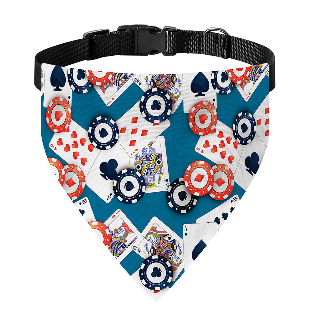 Casino Poker Pattern Print Over The Collar Dog Bandana