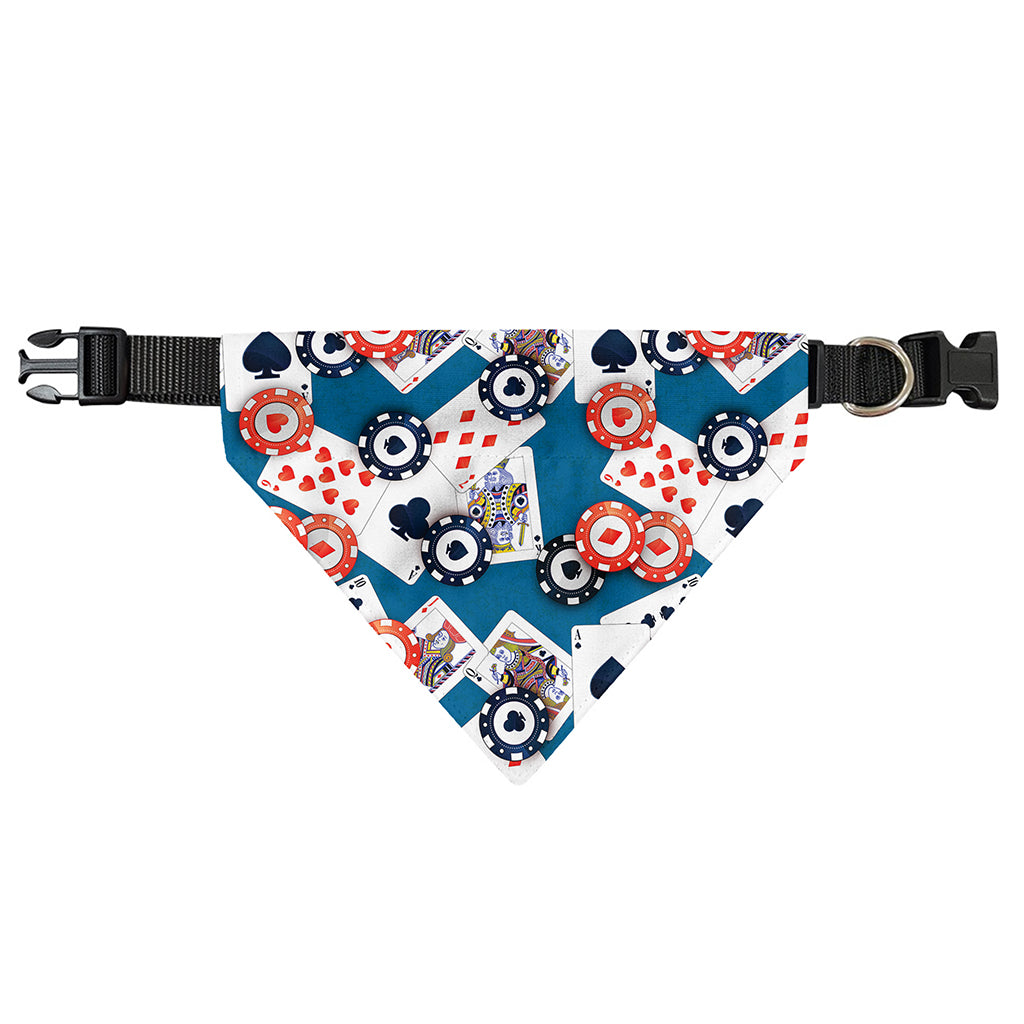 Casino Poker Pattern Print Over The Collar Dog Bandana
