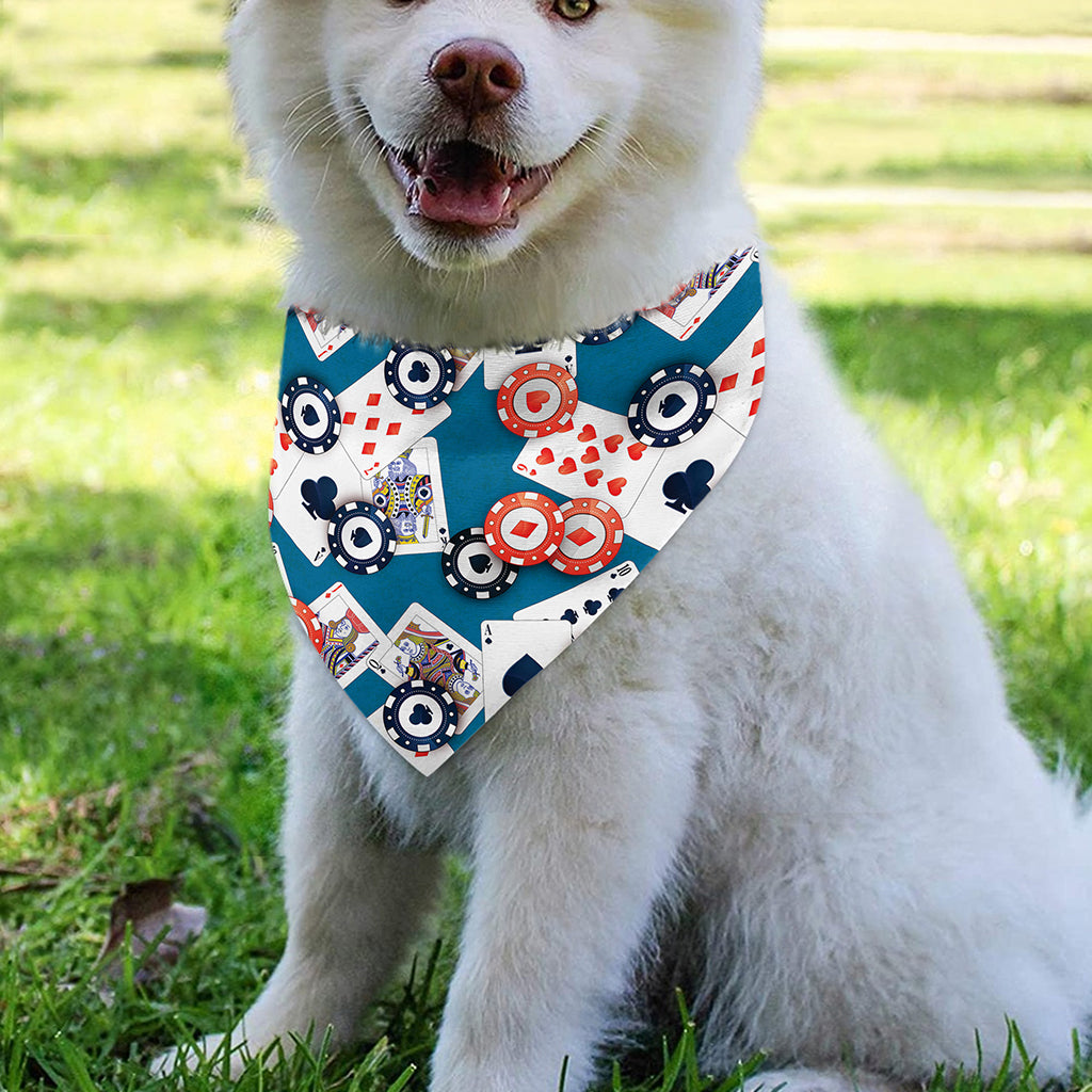 Casino Poker Pattern Print Over The Collar Dog Bandana