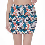 Casino Poker Pattern Print Pencil Mini Skirt