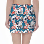 Casino Poker Pattern Print Pencil Mini Skirt