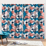 Casino Poker Pattern Print Pencil Pleat Curtains