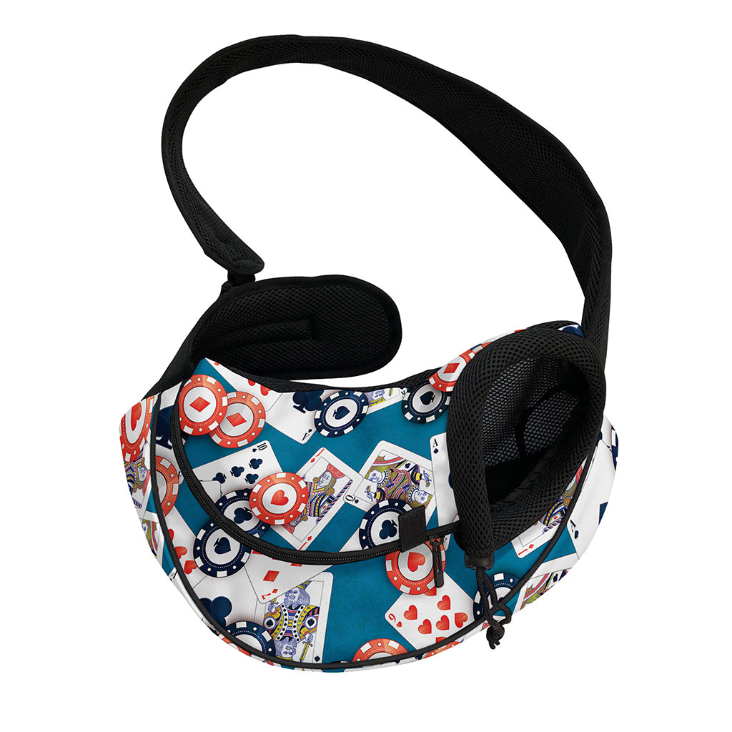 Casino Poker Pattern Print Pet Sling Carrier