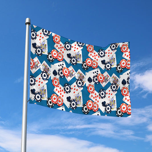 Casino Poker Pattern Print Polyester Flag