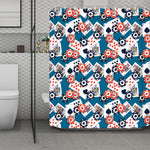 Casino Poker Pattern Print Polyester Shower Curtain