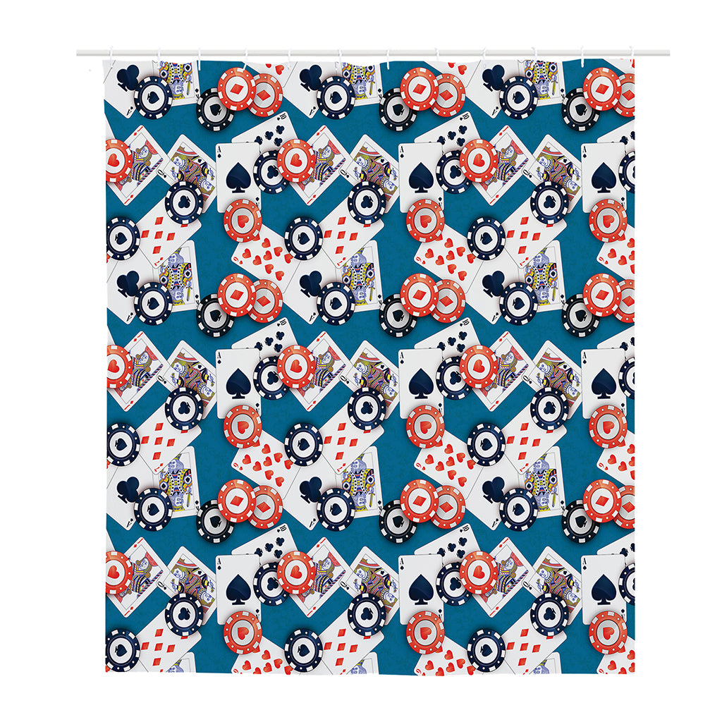 Casino Poker Pattern Print Polyester Shower Curtain