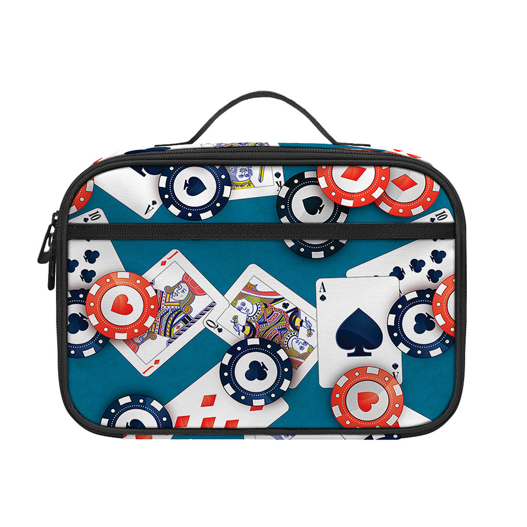 Casino Poker Pattern Print Portable Lunch Bag