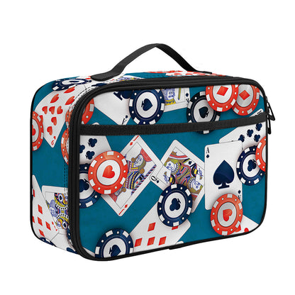 Casino Poker Pattern Print Portable Lunch Bag