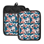Casino Poker Pattern Print Pot Holders With Pocket