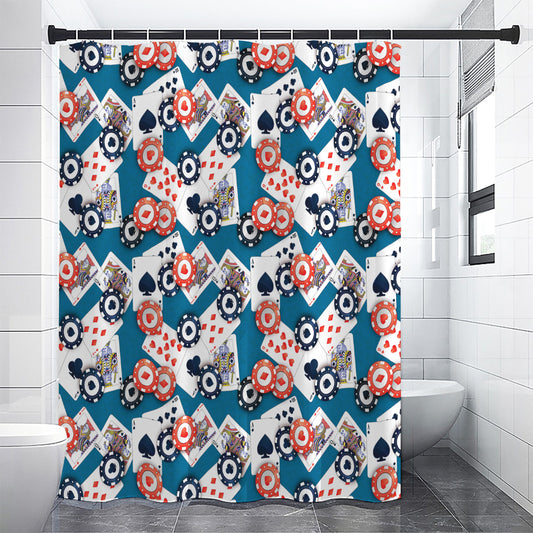 Casino Poker Pattern Print Premium Shower Curtain