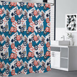 Casino Poker Pattern Print Premium Shower Curtain