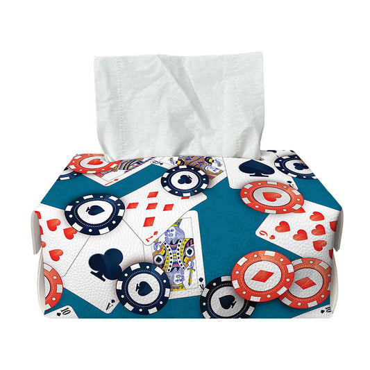 Casino Poker Pattern Print Rectangle Tissue Box Cover