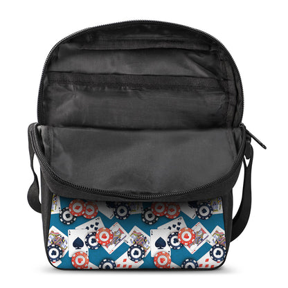 Casino Poker Pattern Print Rectangular Crossbody Bag