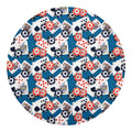 Casino Poker Pattern Print Round Blanket