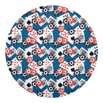 Casino Poker Pattern Print Round Blanket