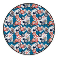 Casino Poker Pattern Print Round Floor Mat