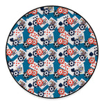 Casino Poker Pattern Print Round Floor Mat
