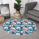 Casino Poker Pattern Print Round Rug