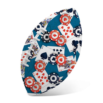 Casino Poker Pattern Print Rugby Ball